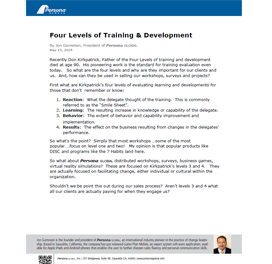 Four Levels of Training & Development